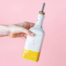 Distributeur d'huile d'olive artisanal en céramique 475 ml – Cannelle