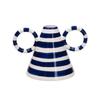 Vase CAPRI, rayé bleu et blanc, M