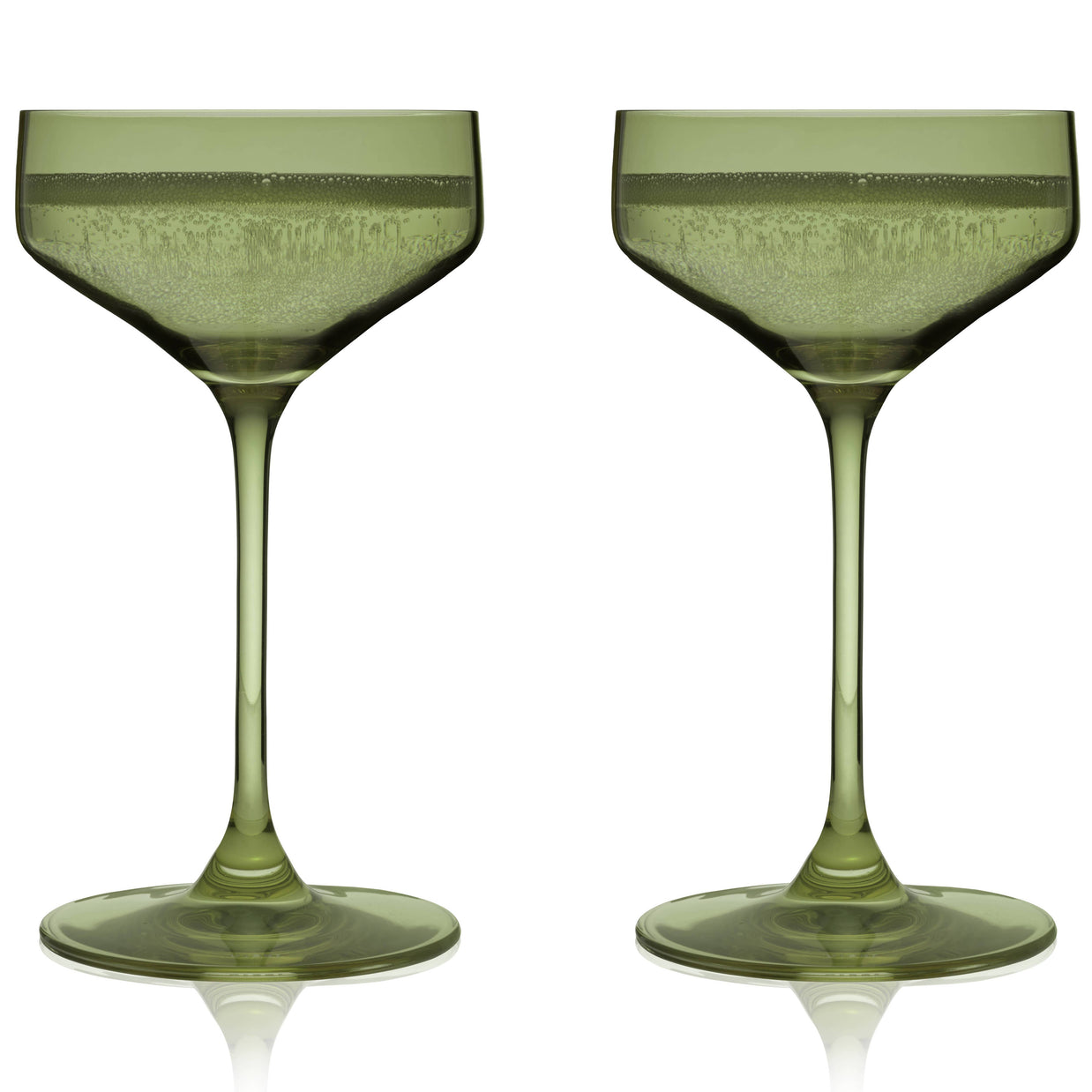 Coupes en Cristal Européennes - Sauge - Lot de 2