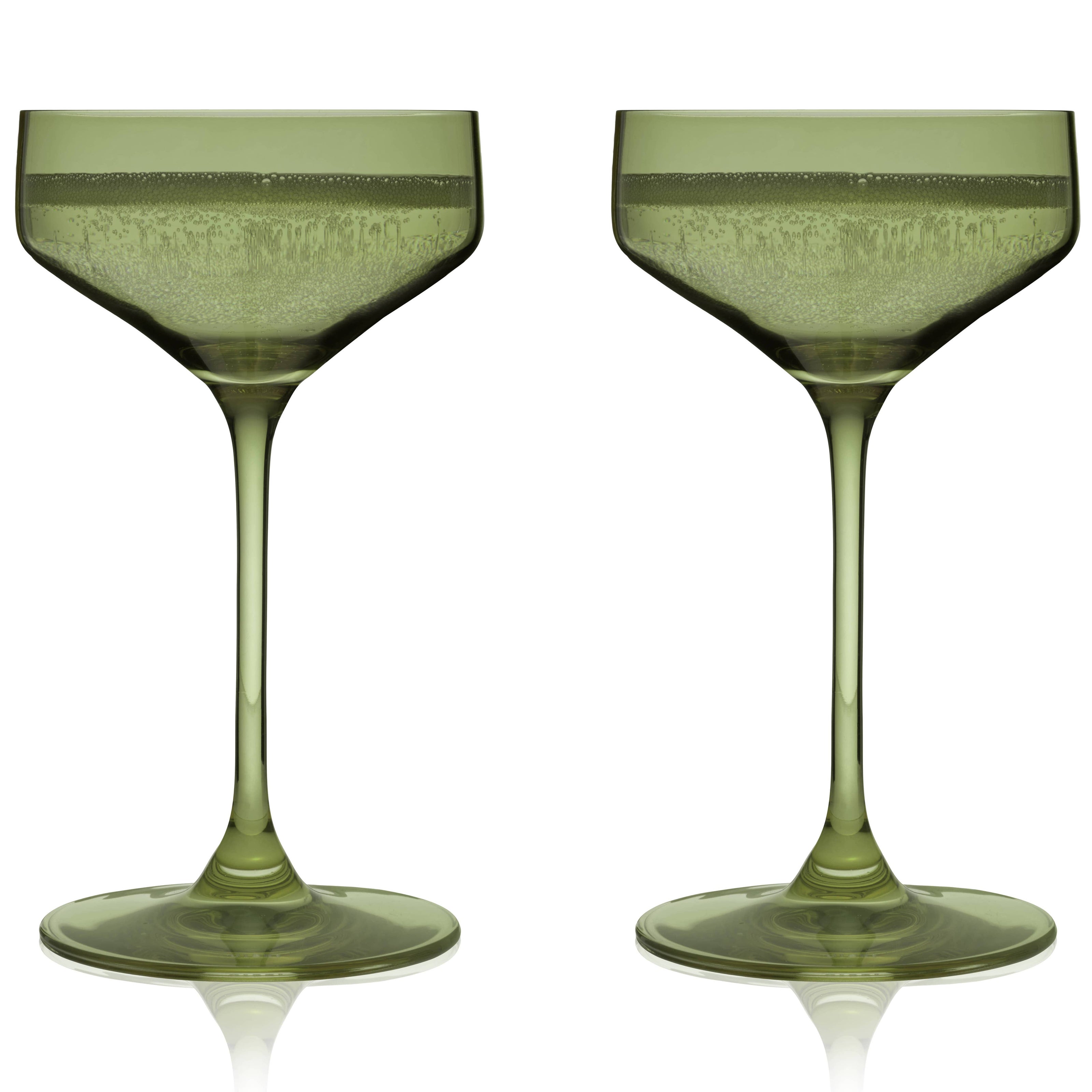 Coupes en Cristal Européennes - Sauge - Lot de 2