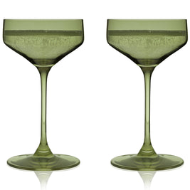 Coupes en Cristal Européennes - Sauge - Lot de 2