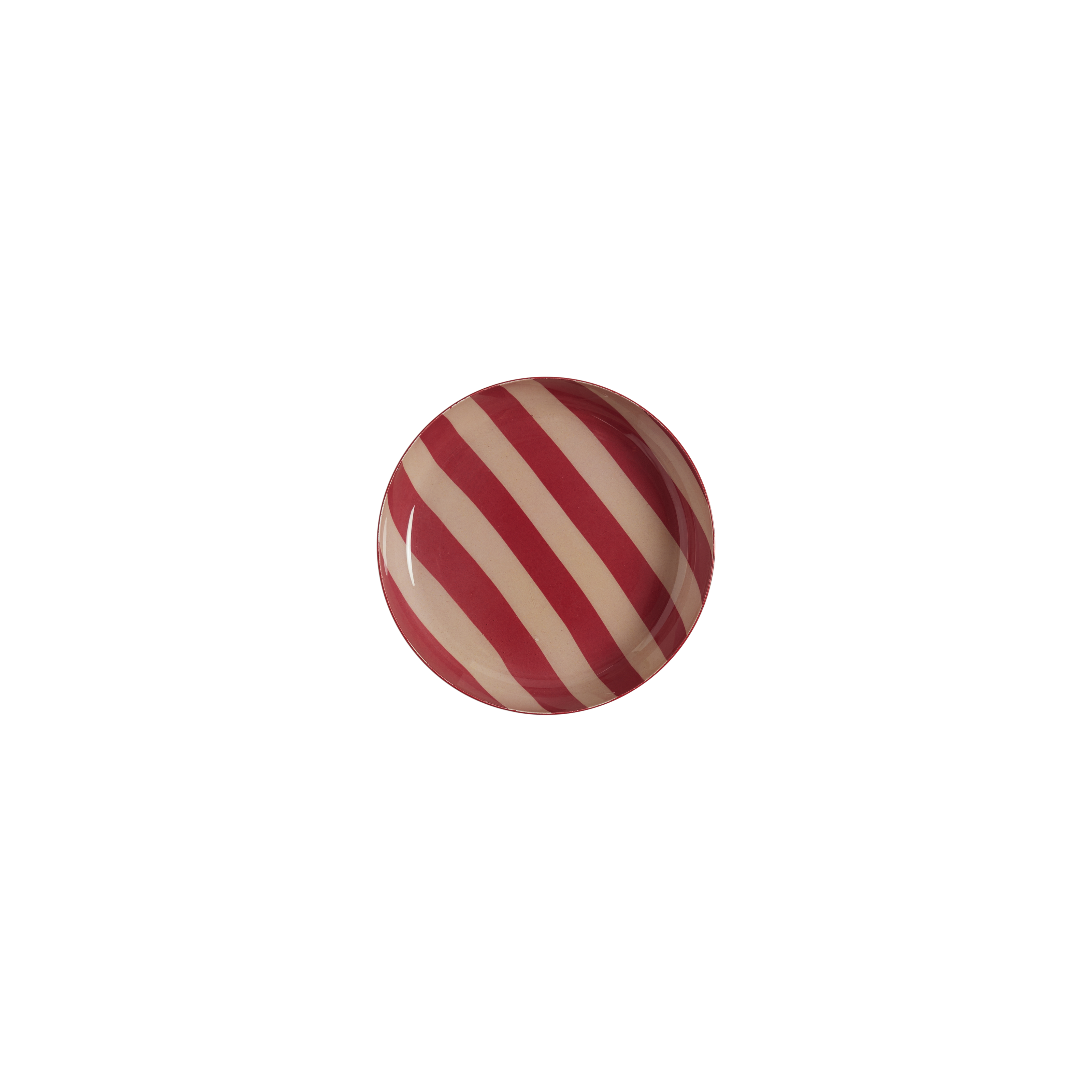 Plateau Rondo 10 cm - Rayures Bordeaux