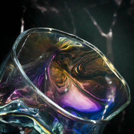 Verres japonais avec boîte cadeau, glaçons en granit et sous-verres | 369: Deux verres / Rainbow
