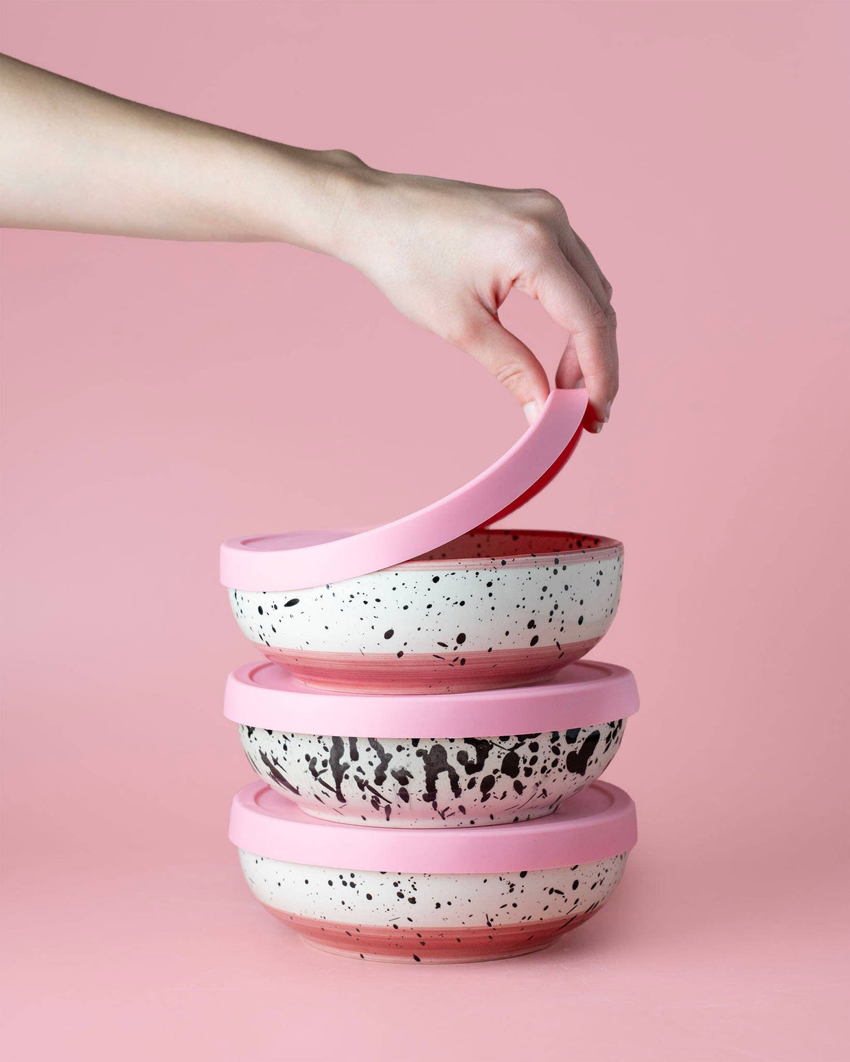 Couvercles en silicone réutilisables sans BPA / 2 tailles: Beis / Grand