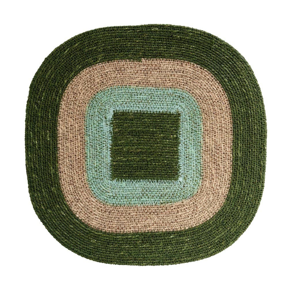 Set de table en jonc de mer - Mada Green Nude