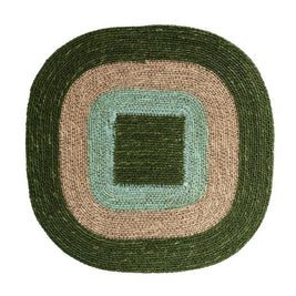 Set de table en jonc de mer - Mada Green Nude