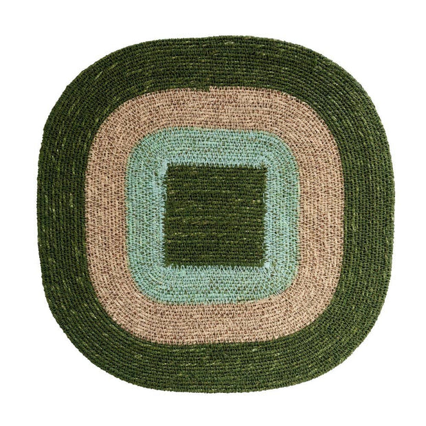Set de table en jonc de mer - Mada Green Nude