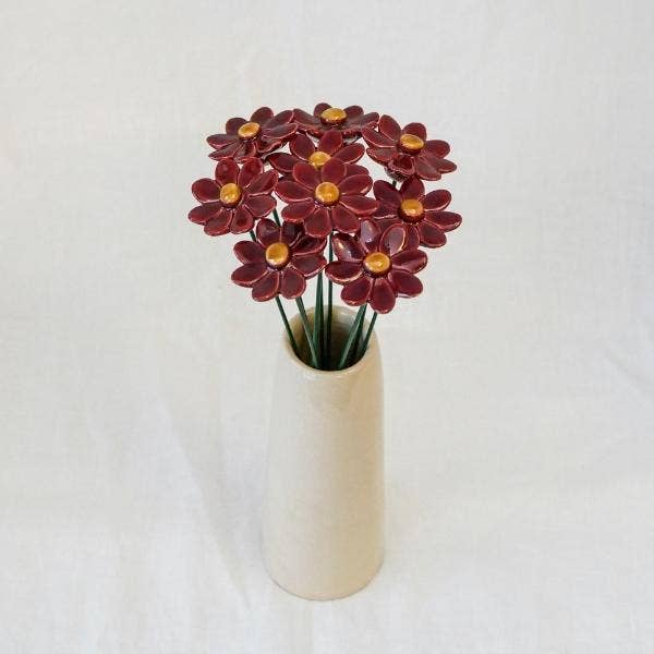 Marguerite en céramique diamètre env. 3,5 cm, tige 20 cm: Jaune