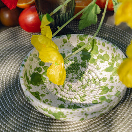 Assiette râpe-ail - Grande céramique verte - Vert mousse