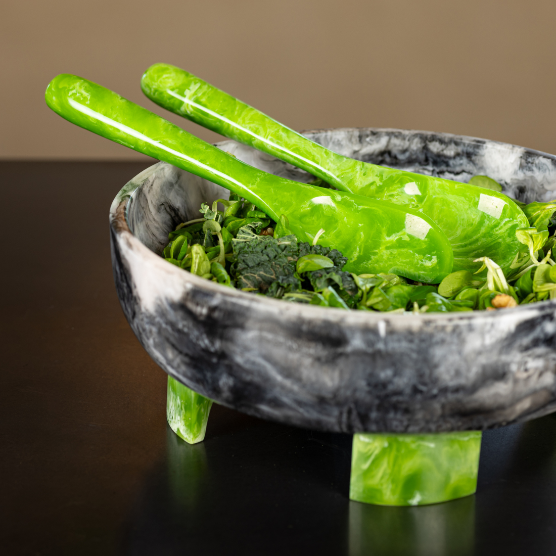 Couverts à salade | Ensemble d'ustensiles à salade | Paon | Forêt