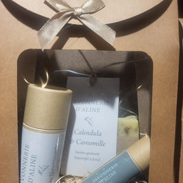 Coffret  stick nourrissant, baume à lèvres et savon
