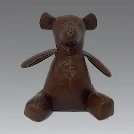Butoir de porte ours simili cuir marron