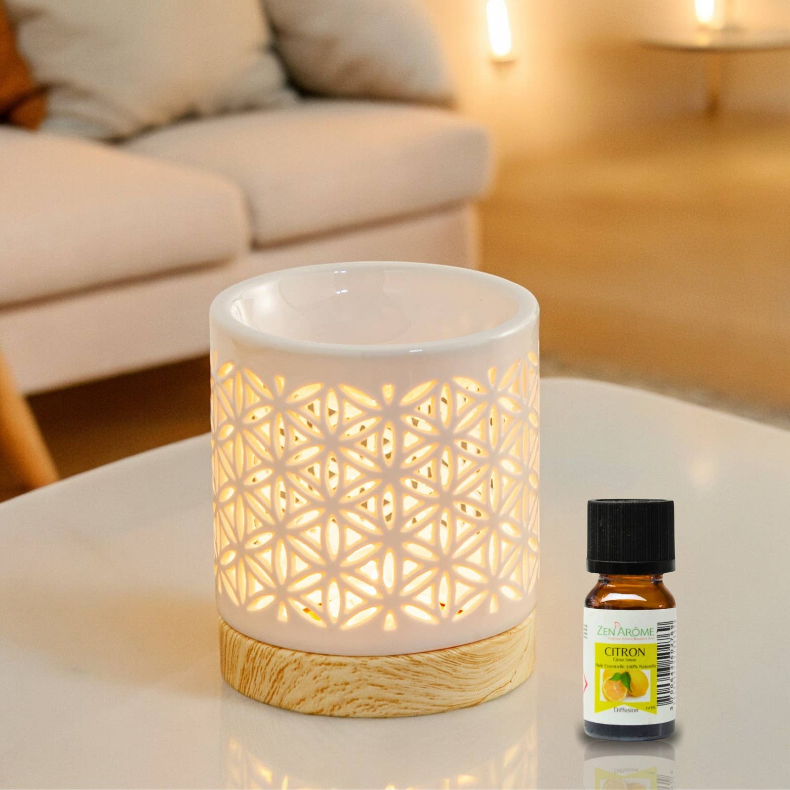 Brûle Parfum fleur de vie Flower – Brûleur en céramique