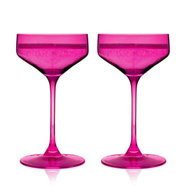 Coupes en Cristal Européennes - Rose - Lot de 2