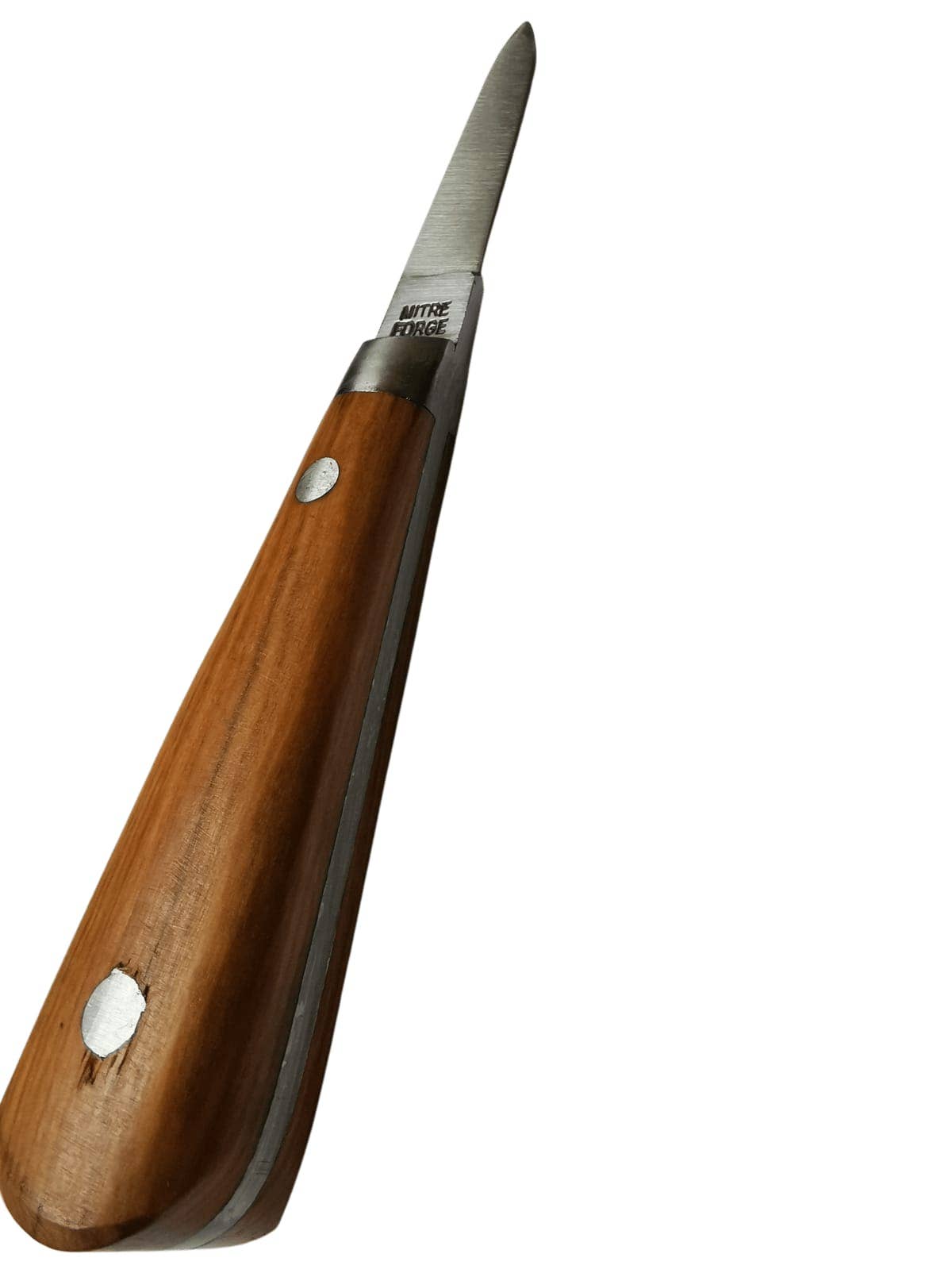 Lancette à huîtres avec manche en bois d'olivier résistante