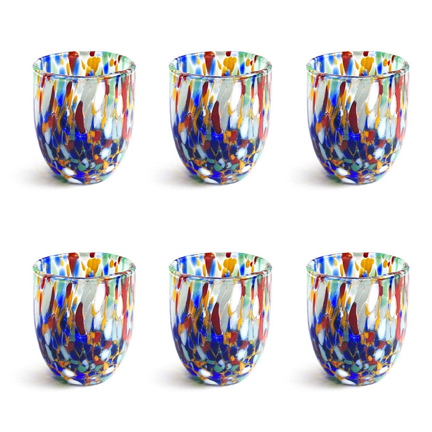 6 Verres à SHOT en Verre "Les Couleurs de Murano" ARLEQUIN: 6