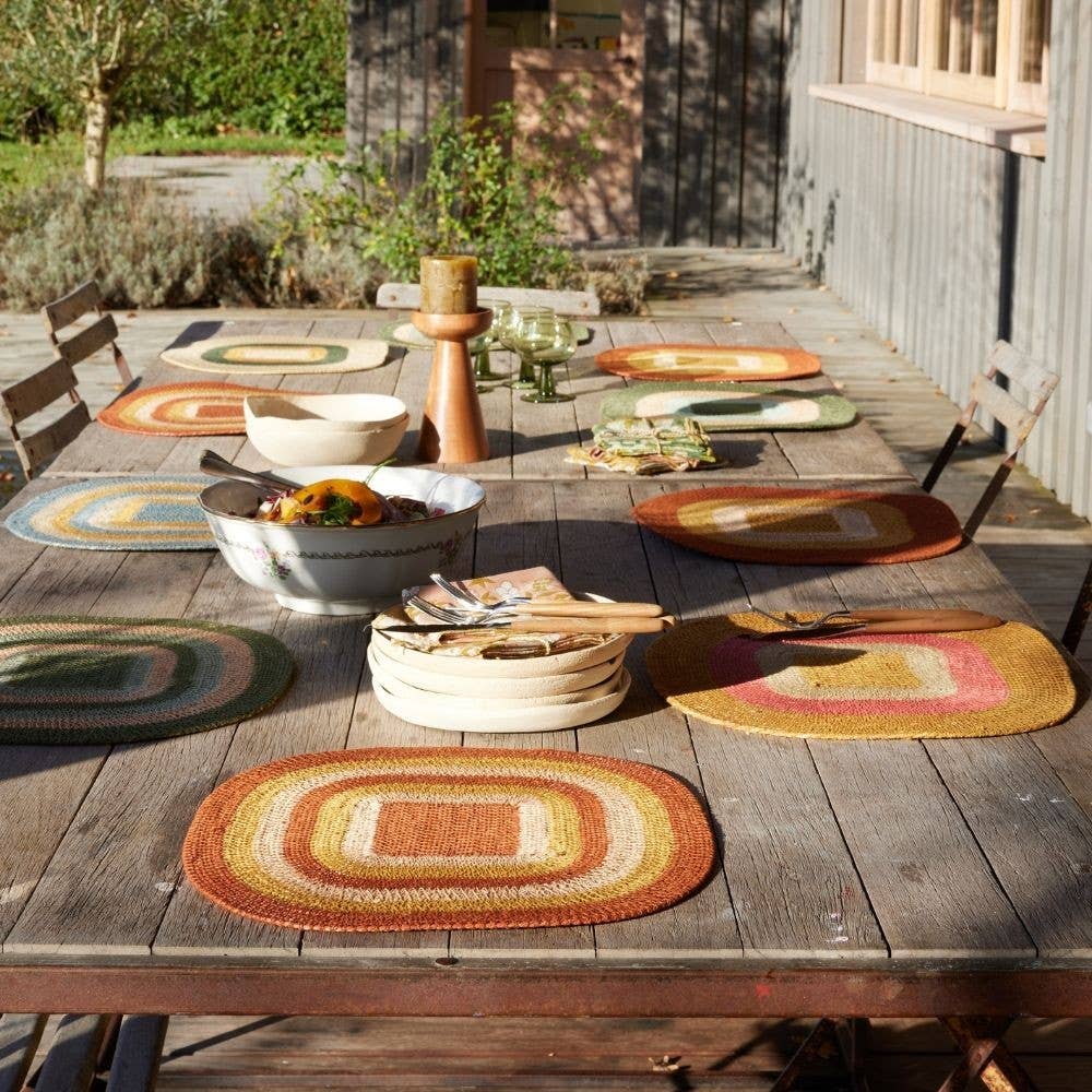Set de table en jonc de mer - Mada Green Nude