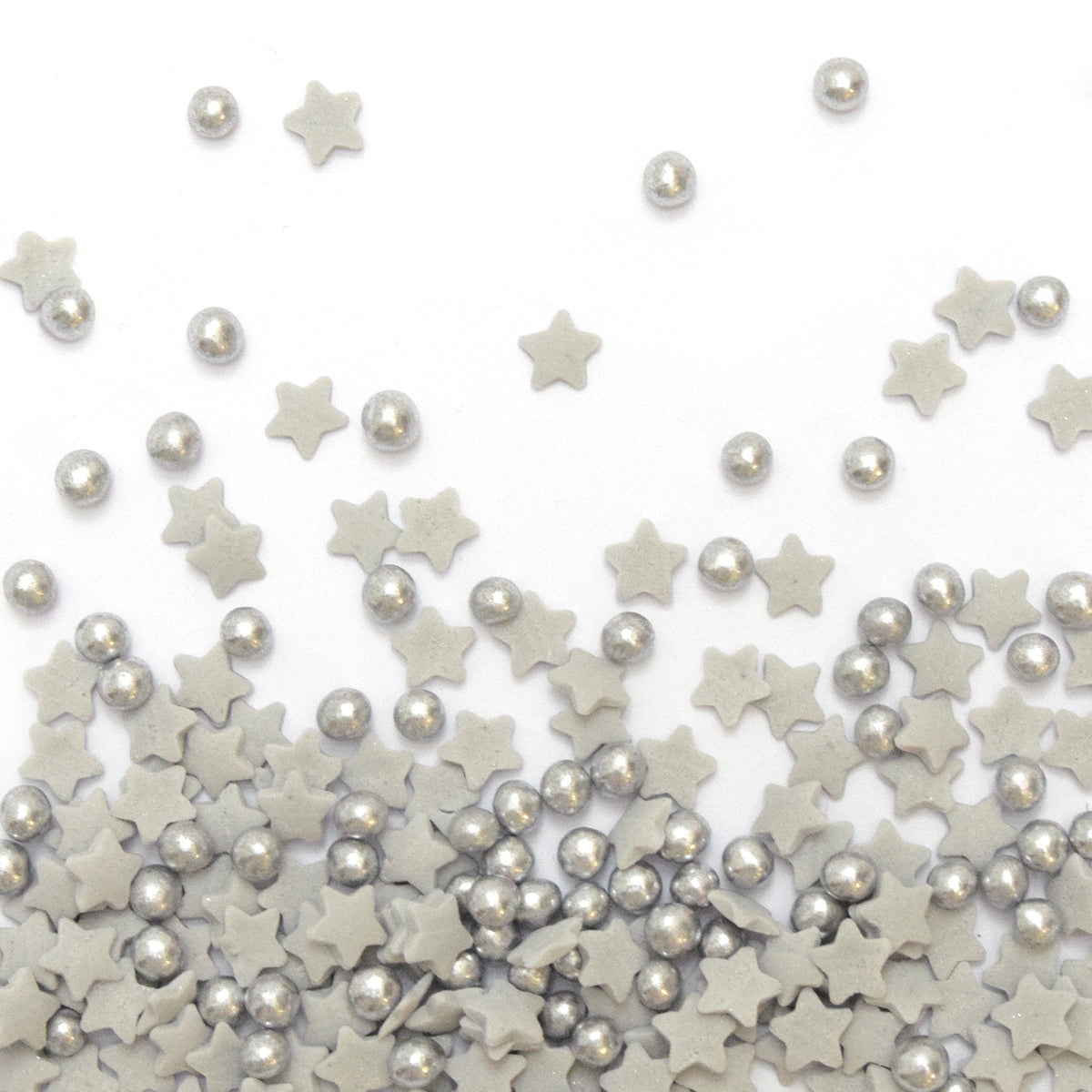 Décors sucrés étoiles/perles argentées 55g
