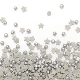 Décors sucrés étoiles/perles argentées 55g