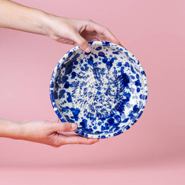 Assiette râpe à ail - Grande en céramique bleue - Perse