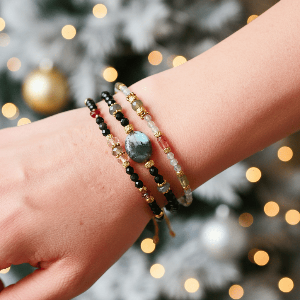 Bracelet Jyotish - Labradorite Tourmalines Multicolores