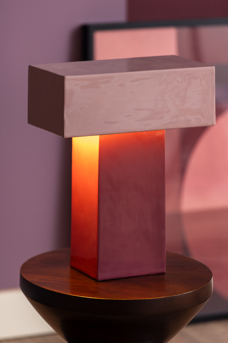 Lampe de table Grato Recto Mauve foncé et lavande