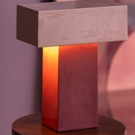 Lampe de table Grato Recto Mauve foncé et lavande
