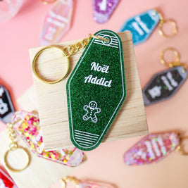 Porte clés Noël Addict: Paillettes vertes