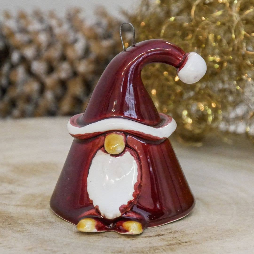 Gnome porte-bonheur | Nain de Noël (environ 8 cm) + bâton: Rouge