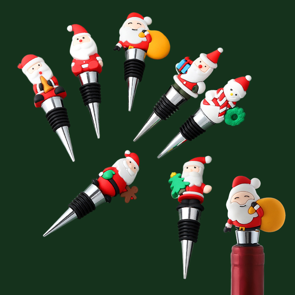 Bouchon de bouteille de Noël - Père Noël drôle - 7 modèles: Model 3