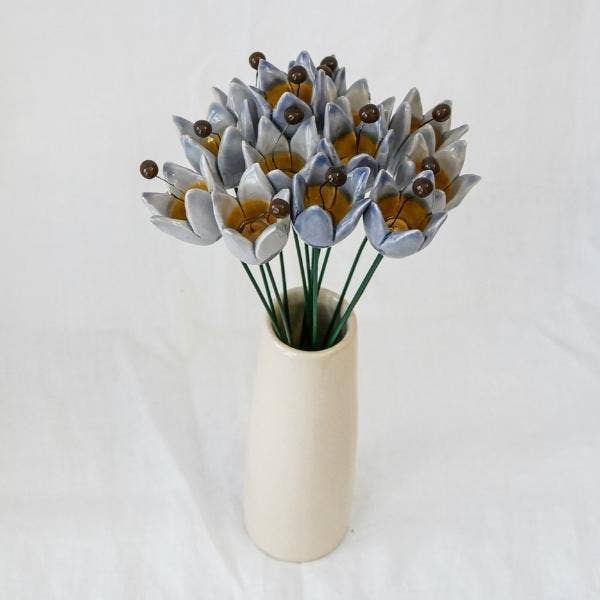 Tulipe en céramique diamètre env. 2,5 x 3,5 cm | tige 20 cm: Jaune