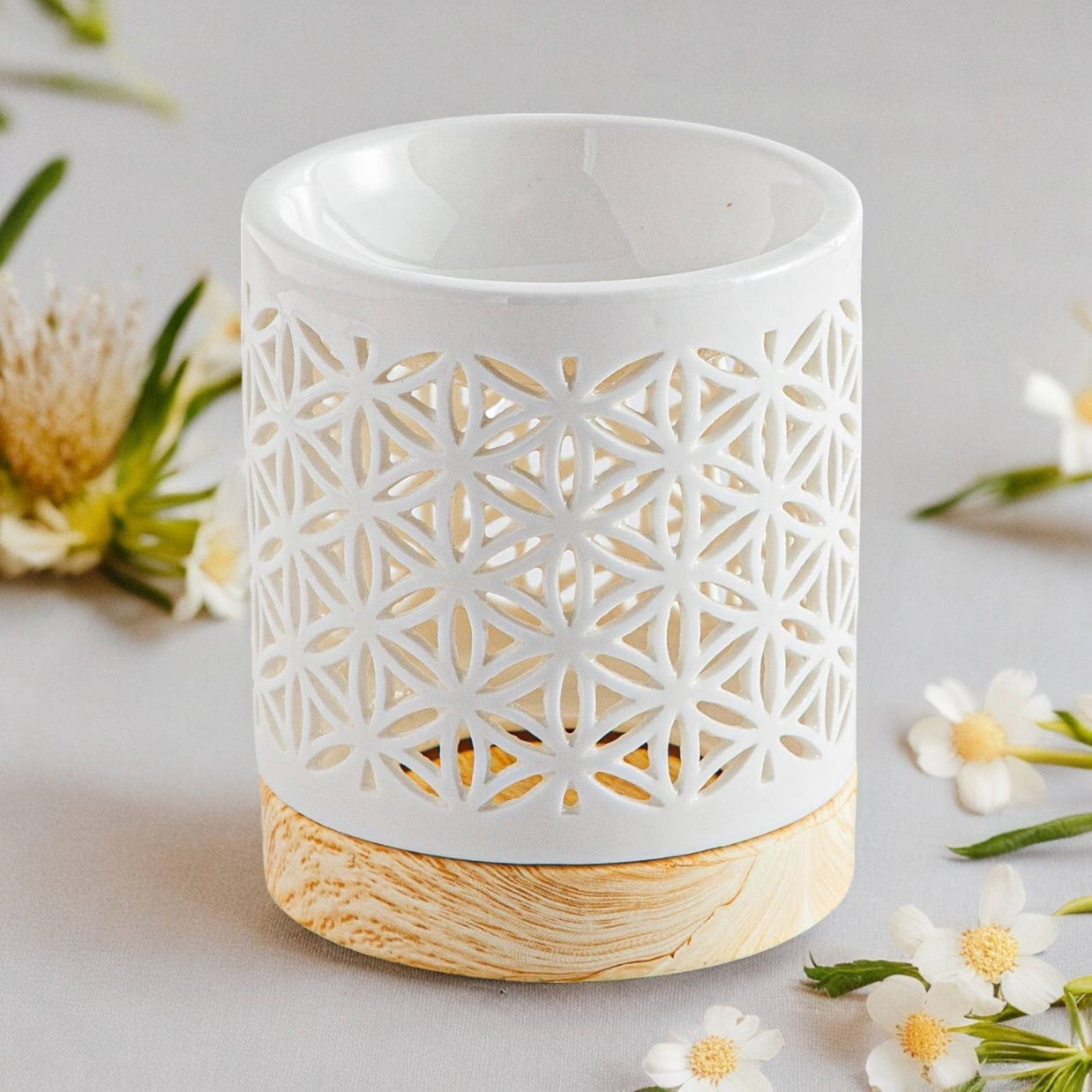 Brûle Parfum fleur de vie Flower – Brûleur en céramique