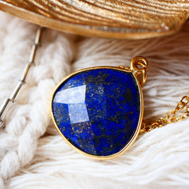 Collier Justine en acier inoxydable avec lapis-lazuli