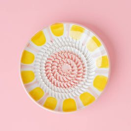 Râpe à ail en céramique — Petite, rose et jaune — Valentina