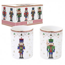 Set de 2 photophores, porcelaine, NUTCRACKER