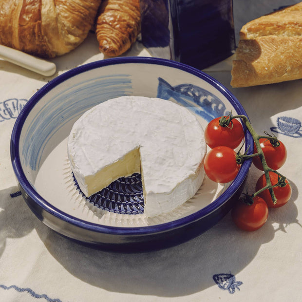 Assiette râpe à ail - Grande, en céramique bleue - Thon