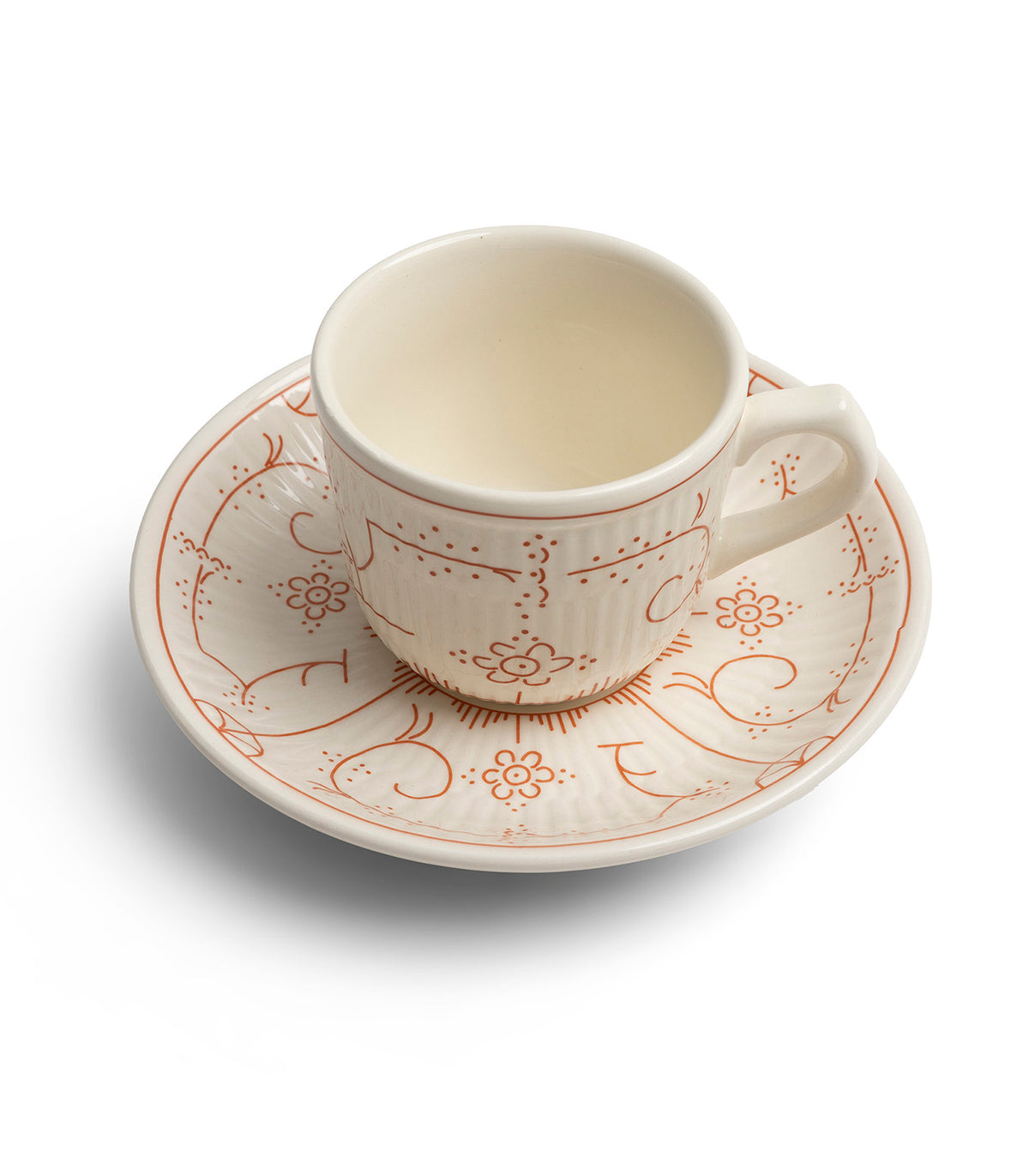 TASSE ET SOUCOUPE 0,2L-ROYAL BOCH COPENHAGUE CORAL ROSE