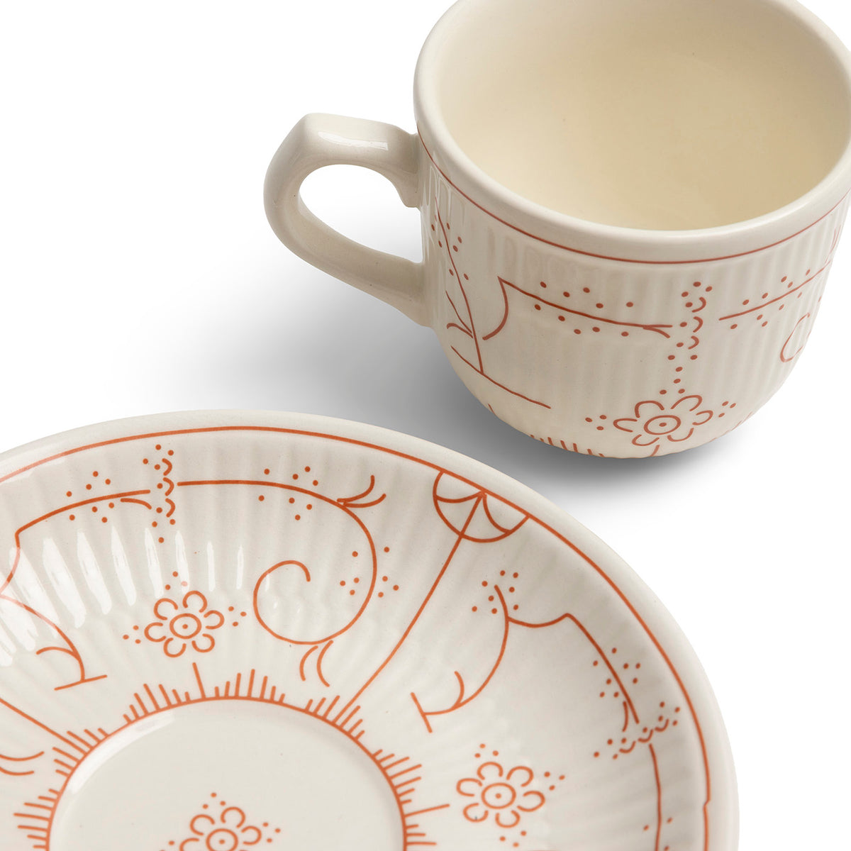 TASSE ET SOUCOUPE 0,2L-ROYAL BOCH COPENHAGUE CORAL ROSE