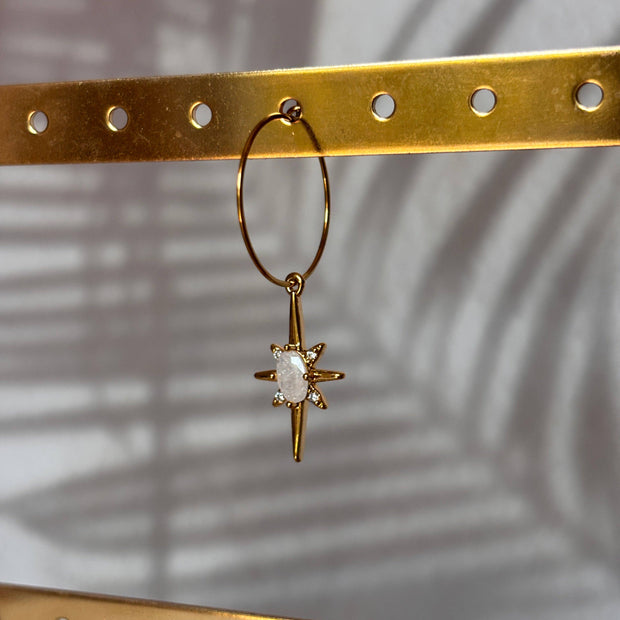 Mix and Match – Boucles d'oreilles simples avec pendentif: Étoile Polaire-guide pour un nouveau départ