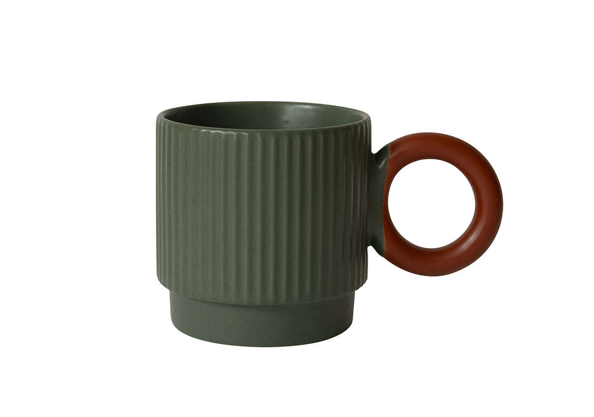 Mug vert à anse brune