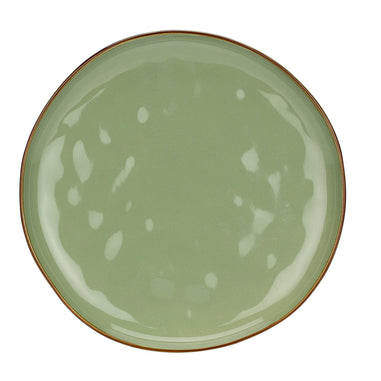 Assiette plate verte 27cm , Grès, ROSE ET TULIPANI