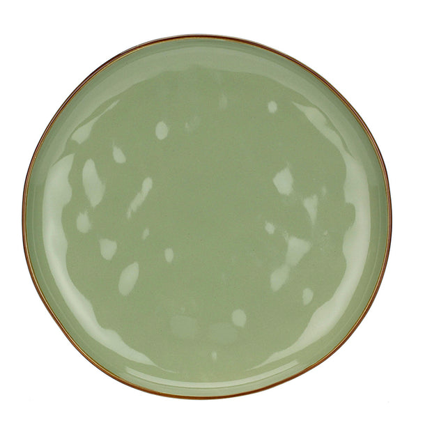 Assiette plate verte 27cm , Grès, ROSE ET TULIPANI