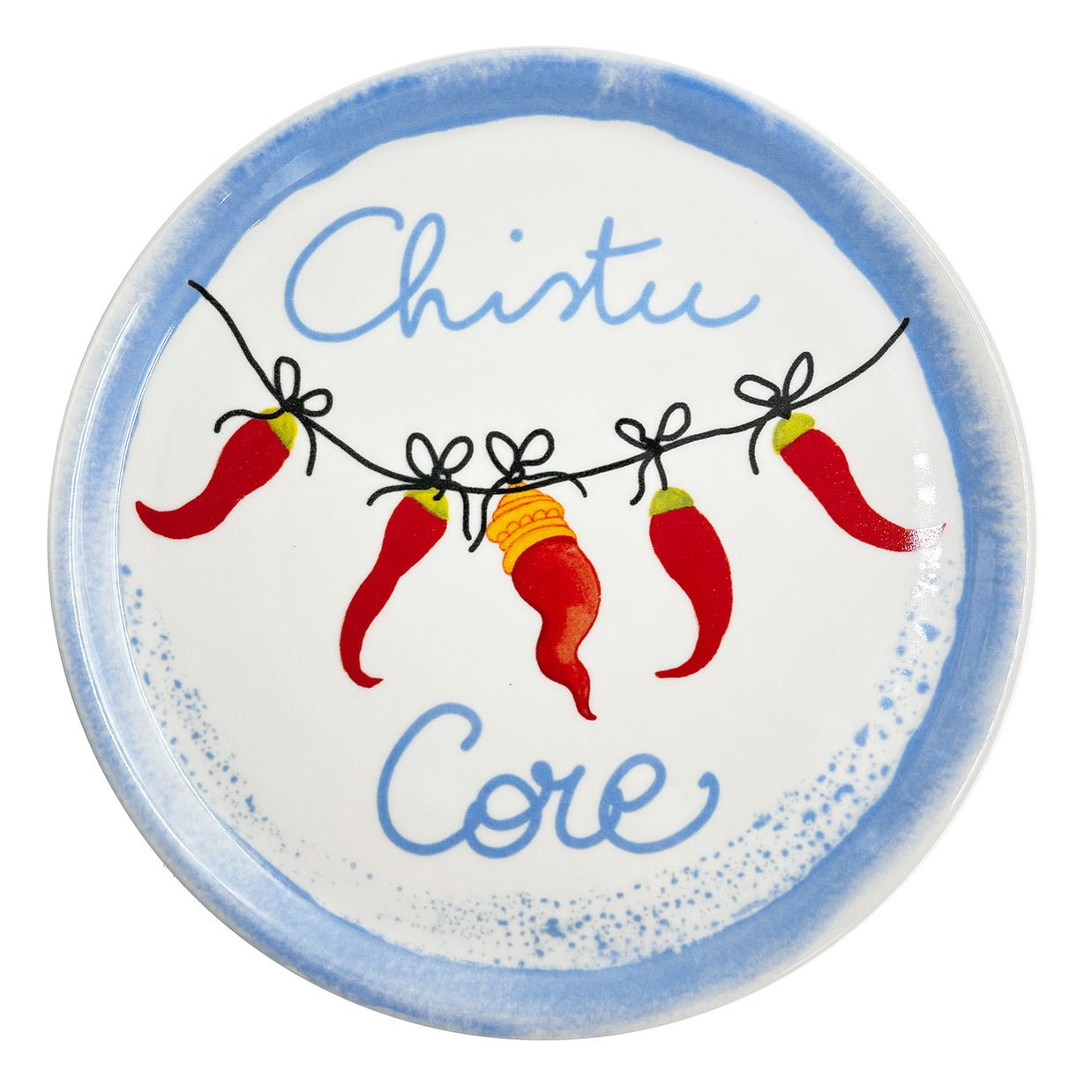 Assiette à PIZZA, CIAO CHISTU CORE bleue