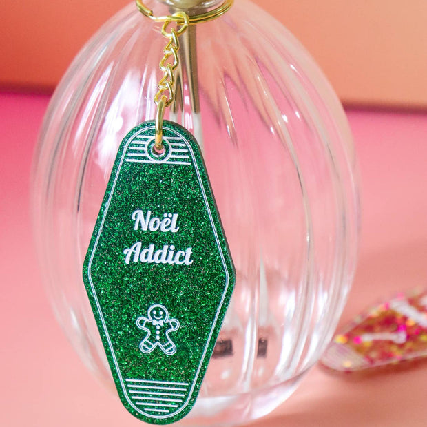 Porte clés Noël Addict: Paillettes vertes