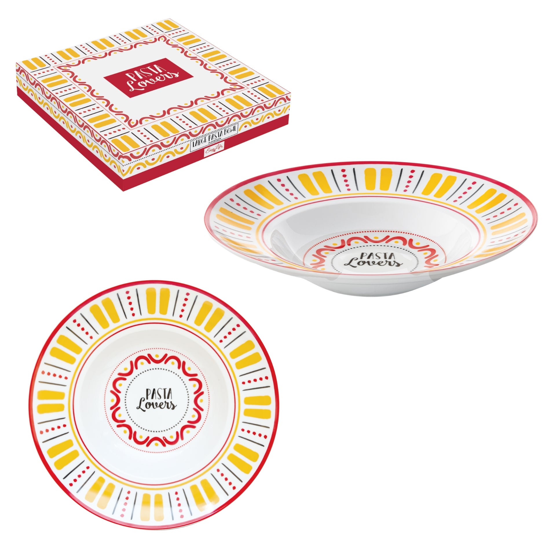 COFFRET PLAT A PATES Ø 30CM EN PORCELAINE PASTA & PIZZA LOVERS