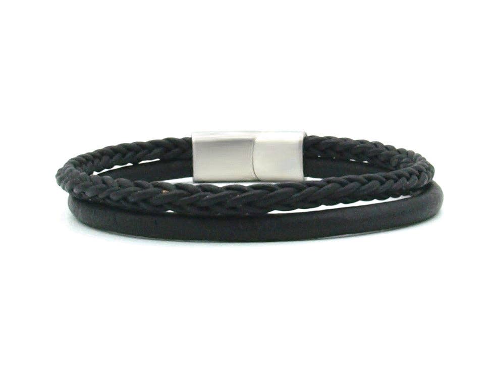 Bracelet homme Semarang mix noir - 4 mm: L- 19 cm