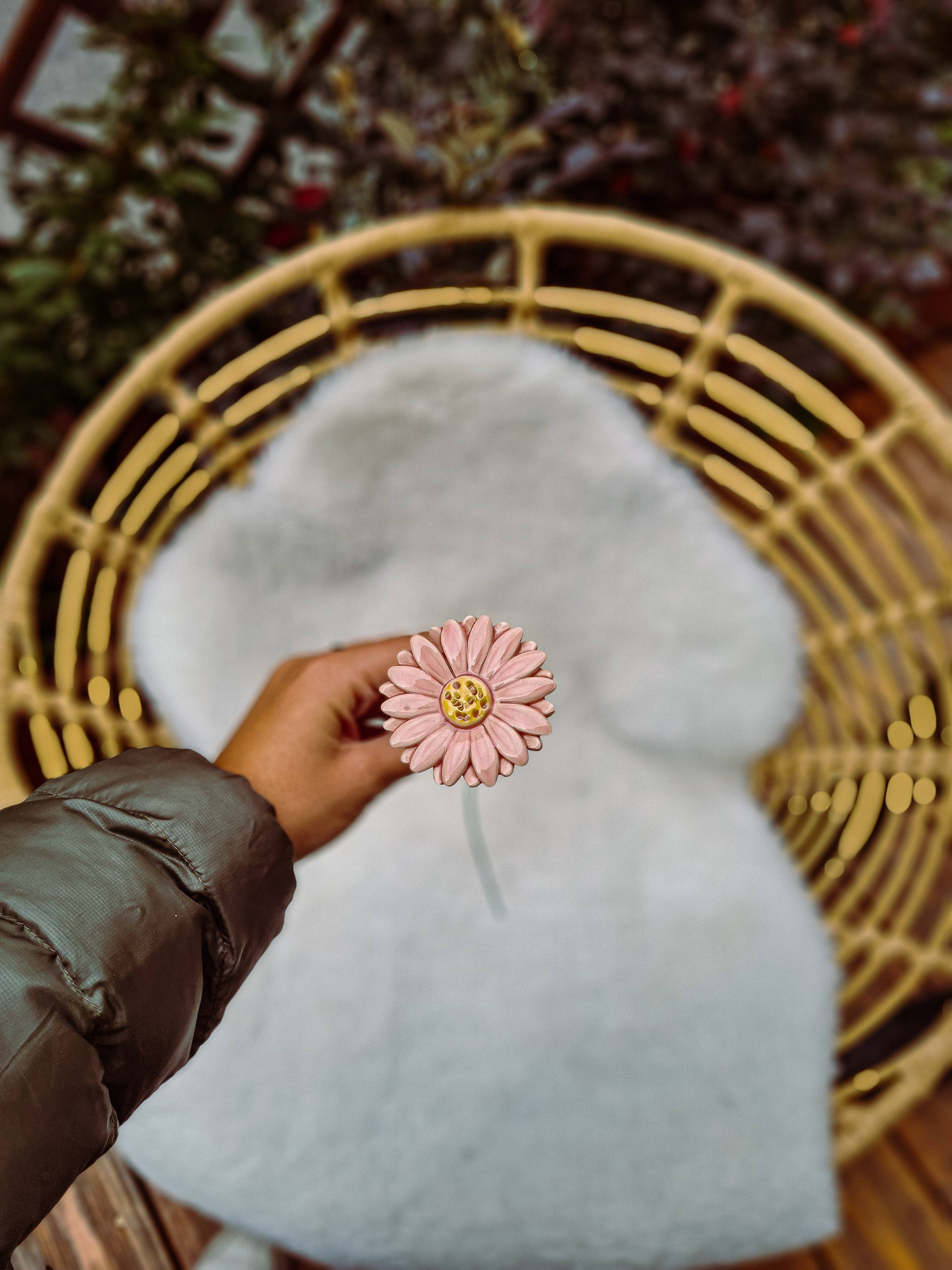 Gerbera en céramique diamètre env. 5 cm | tige 39 cm: Blanc