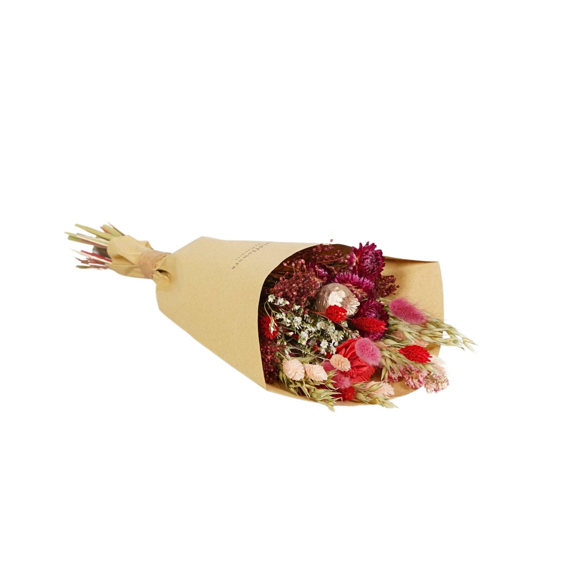 Fleurs séchées - Bouquet champêtre - Allure rouge: Moyen