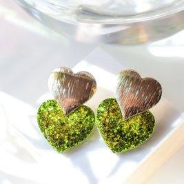 Boucles d'oreilles Coeur citron vert