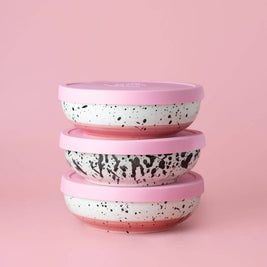 Couvercles en silicone réutilisables sans BPA / 2 tailles: Rose / Moyen